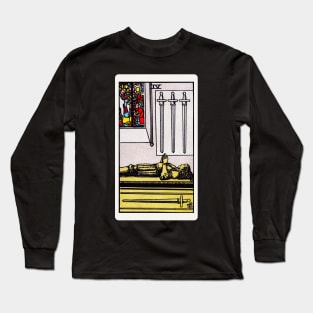 Card #53 - Four Of Swords - Rider Waite Smith Tarot Long Sleeve T-Shirt